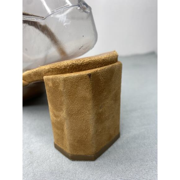 By Far Tanya Tan Neutral Slip On Heel Sandals Modern Minimalist Women's 40 US 10 - Picture 2 of 12